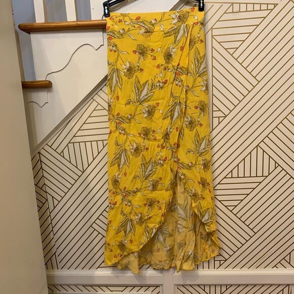 Express Floral Boho Wrap Maxi Skirt Yellow - Picture 3 of 9